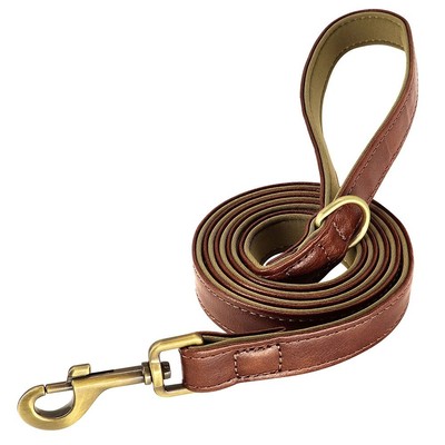 DAIHAQIKO Braided Leather Dog Leash - 4ft Or 6ft Heavy Duty, For Large Medium Small Breed Dogs, Brown