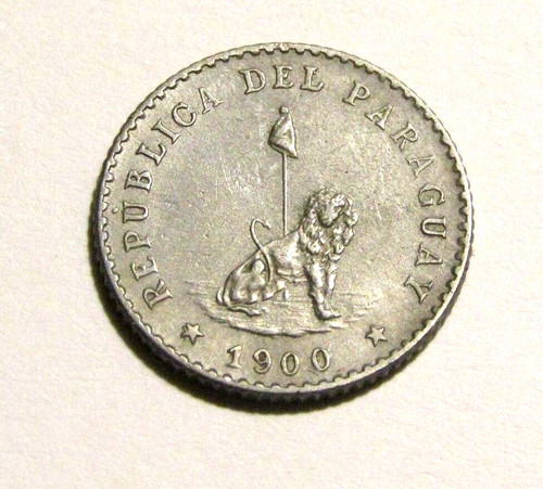 1900 Paraguay 10 Centavos Coin