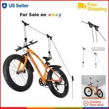 Bike Ceiling Mount Hanger Steel Adjustable Capacity Garage Indoor Hooks