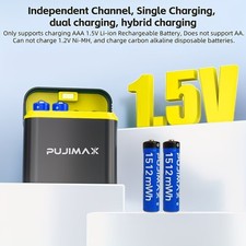 4 PCS PUJIMAX 1.5V Rechargeable 1512mWh AAA Lithium Batteries + Charging Case 3.00 per battery
