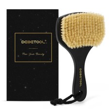 DEBETOOL Dry Brushing Body Brush for Exfoliating - Natural Boar Bristle Lymph...