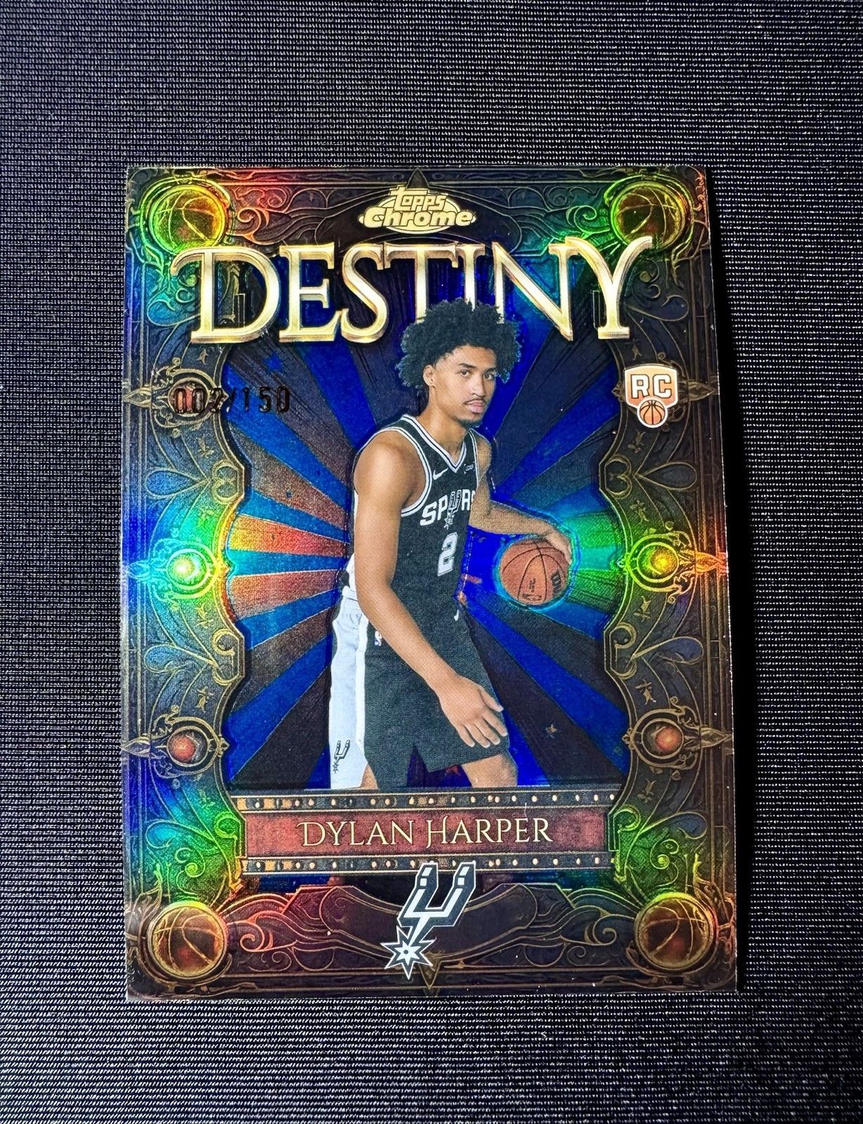 2025-26 Topps Chrome Dylan Harper Destiny Blue Refractor /150 #D2 Spurs