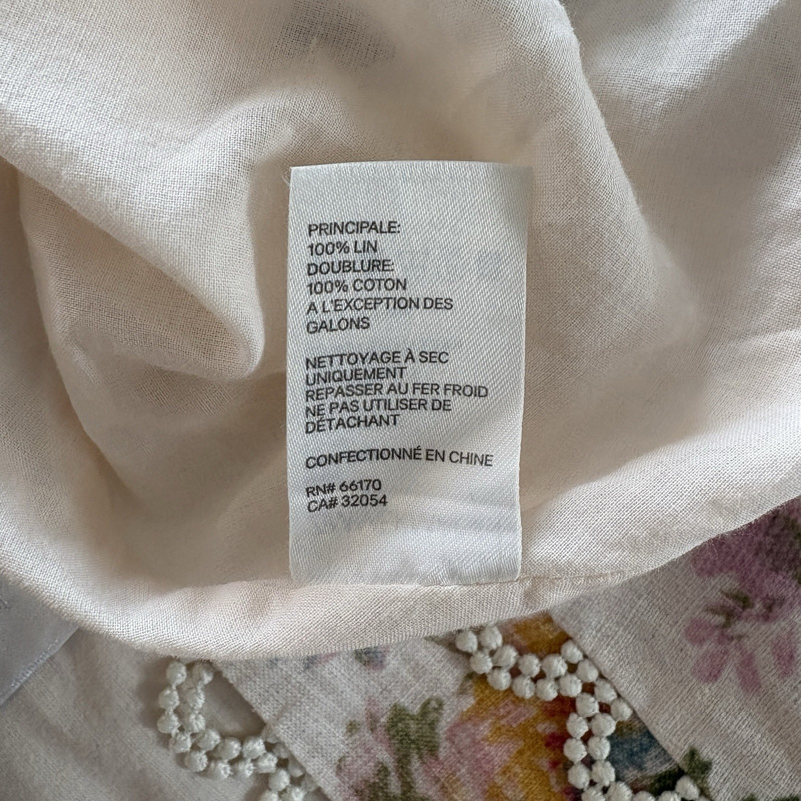 ZIMMERMANN Heathers Flounce Garden Floral Mini Linen Dress Size 2 / AU 12 US 8