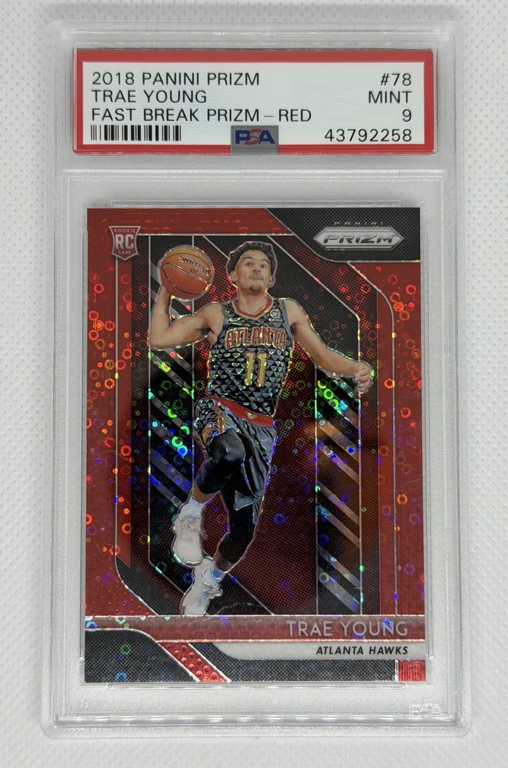Trae Young 2018-19 Panini Prizm Fast Break Red /125 PSA 9 Rookie #78