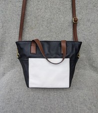 Fossil Darby Satchel black genuine leather crossbody/shoulder or top handle bag.