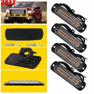 2Set 4pcs Car Truck Dash Strobe Flash Daytime Light Warning Lamp Bar Foglights A
