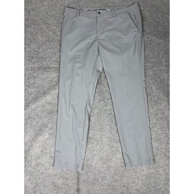Adidas Mens Golf Pants Size 38x32 Grey Lightweight Performance Flat Front
