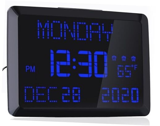 11.5 Inch Digital Wall Clock with Large Display Date and Alarm
