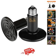 Reptile Heat Lamp 100W 2-Pack Ceramic Heat Emitter, No Light Emitting Infrared H