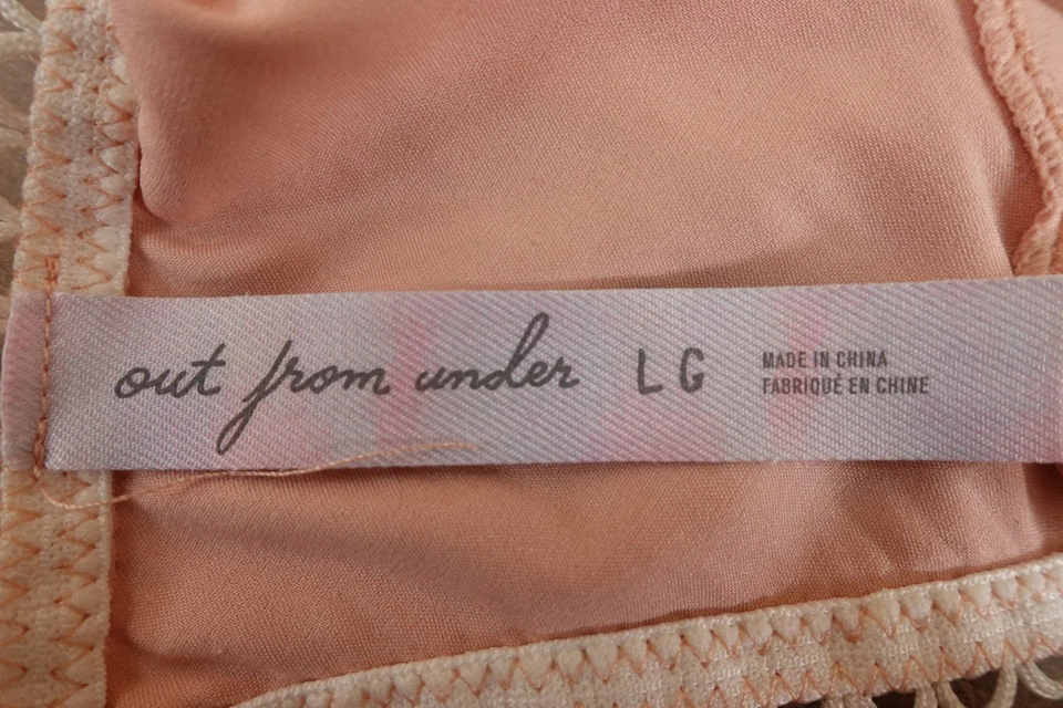 Nuevo bralette triángulo satinado rosa rubor talla grande Out From Under para mujer Foto 3 de 4