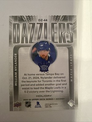 2025-26 Upper Deck Series 1 Dazzlers #DZ-44 William Nylander