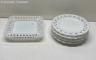 Lot of 6 Vintage Westmoreland Forget-Me-Not White Milk Glass Plates