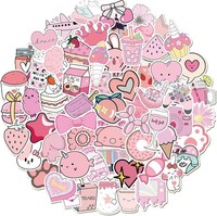 100 Stk Wasserfeste Aufkleber Pink Aesthetic Vinyl Sticker Fr Laptop Handy