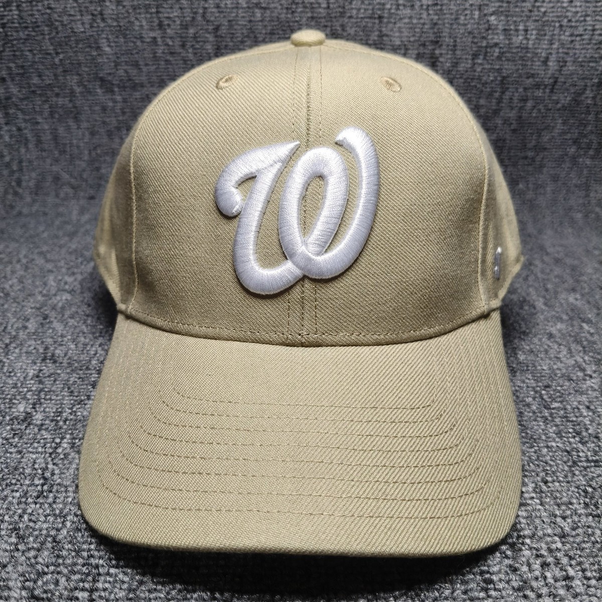 '47 Brand Washington Nationals MLB Khaki Snapback Cap Hat White W Logo