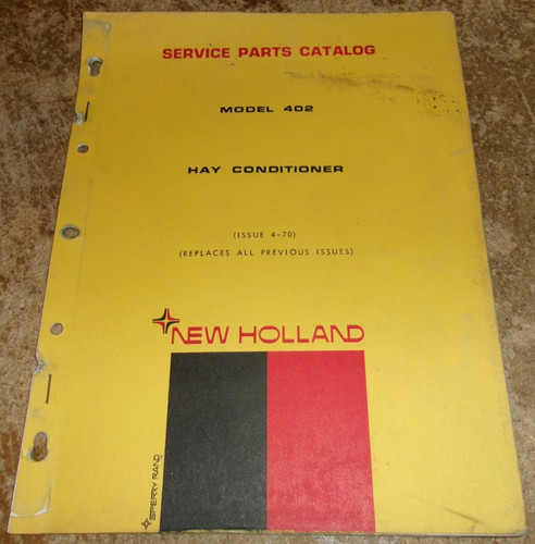 1970 new holland 402 hay conditioner service parts catalog in good shape used