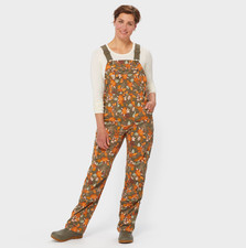 HOT DU.LUTH Women's Heirloom Gardening Lined Bib Overalls - Loden Autumn Leaves