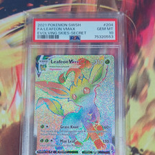 Pokemon Leafeon VMAX Secret Raro Holo 204/203 Cieli in Evoluzione 2021 PSA 10