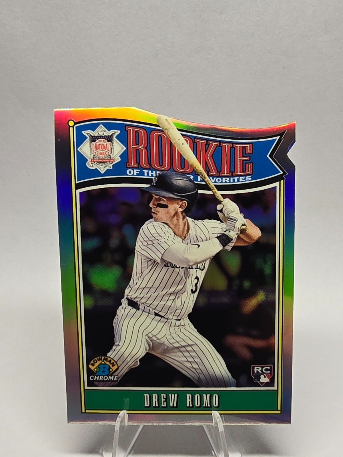 2025 Bowman Chrome ROY Favorites Drew Romo RC Refractor Die-Cut #ROY-9 Rockies