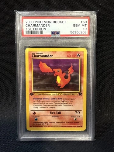 CHARMANDER #50 Team Rocket 1st Edition PSA 10 Gem Mint 2000 Pokémon