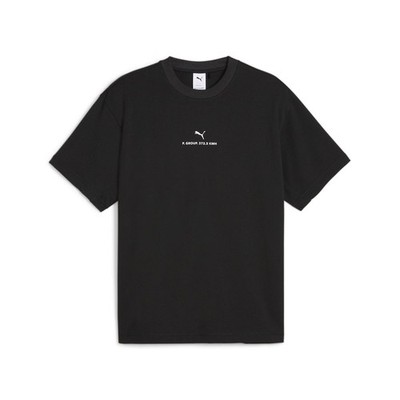 PUMA 372.5 Graphic Crew Neck Short Sleeve T-Shirt Mens Black Casual Tops 6240410