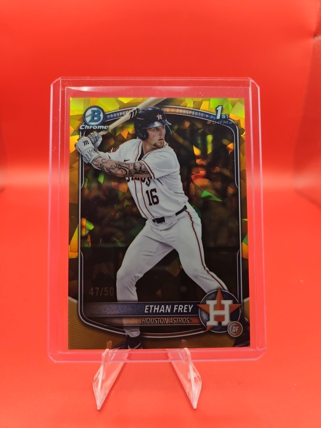 2025 Bowman Draft Chrome Sapphire Ethan Frey 1st  Gold /50 #BDC-67 Astros!