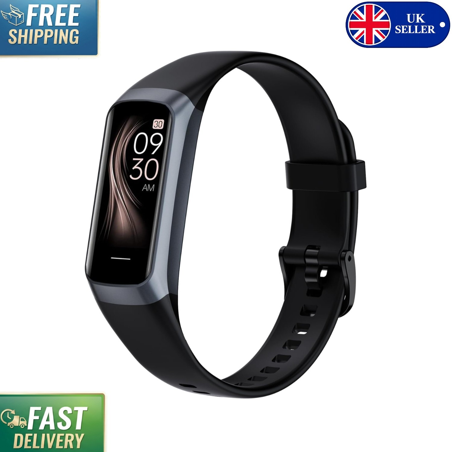 Advanced Fitness Tracker with 25 Sports Modes & Smart Notifications - Dark Black