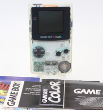 Nintendo Game Boy Color Clear Handheld System CGB-001, w/ Manual, Inserts