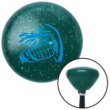 Blue Big Grin Meme Green Retro Metal Flake Shift Knob w/ M16x1.5 Insert Shifter