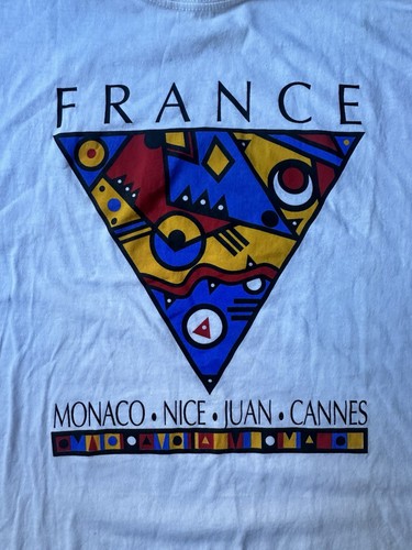 Vintage France Monaco Nice Juan Cannes Cities Boxy Tshirt Size XL - Picture 3 of 4