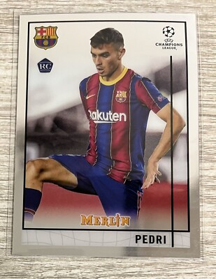 PEDRI 2020 21 TOPPS MERLIN CHAMPIONS LEAGUE RC ROOKIE FC BARCELONA