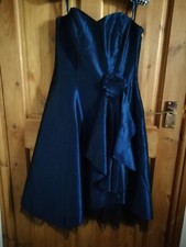 Debut Debenhams Prom Dress 8 Strapless Midi Petrol Blue Fully Lined Good Conditi