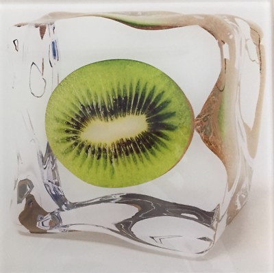 EUROGRAPHICS Glasbilder Bild Deco Glass Iced Fruits Kiwi 20x20cm NEU DG-AU2102