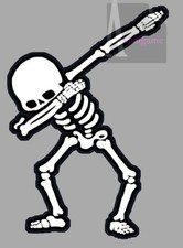 SKULL DAB DABBING SQUELETTE VW DUB COMBI FOOT RAP AUTOCOLLANT STICKER SC032