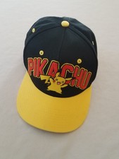 Pokemon Pikachu Baseball Hat / Cap Snapback nwot BLACK YELLOW ADJUSTABLE