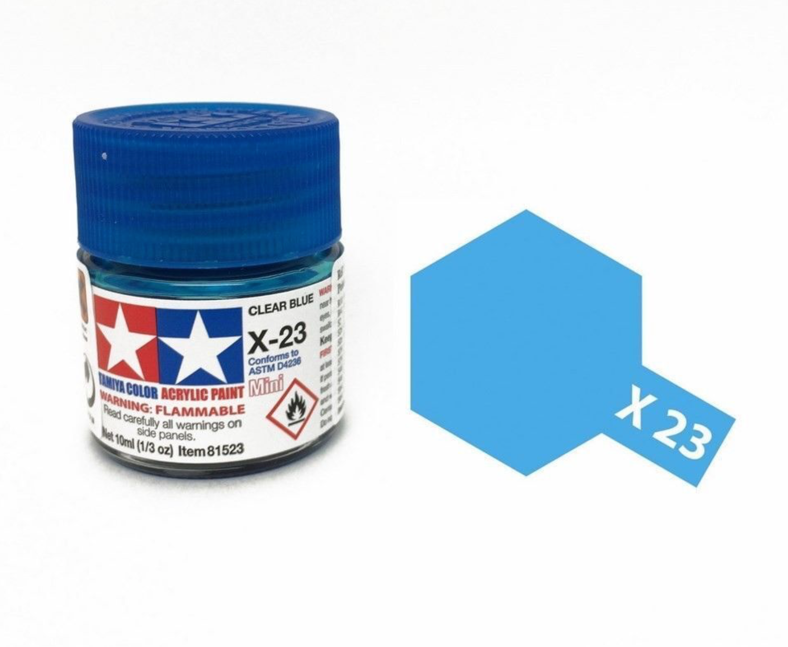 Tamiya  X23 Acrylic Color Clear Blue - 10ml | TC81523