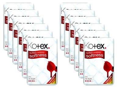 Kotex Maxi Super Sanitary Towels 16 Count Pack 12