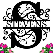 Personalized Family Name Sign Custom Metal Sign Monogram Wall Decor