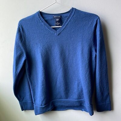 Gap Men’s Merino Wool V-Neck Sweater Blue Medium