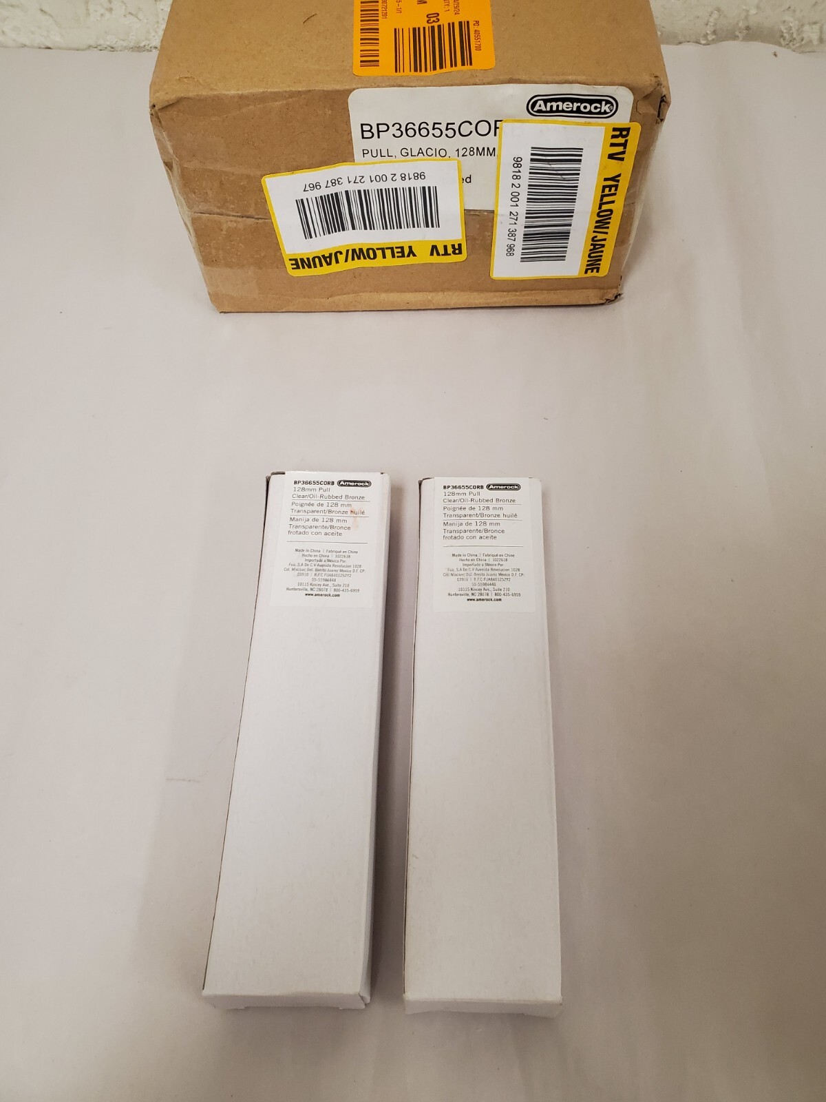 *LOT OF 2* Amerock Glacio 5-1/16 in. Clear/Oil-Rubbed Bronze Drawer Pull *NEW*