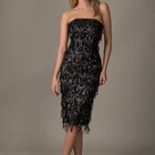Nadine Merabi Stapless Sequin Midi Dress in Black - Choose Your Size
