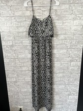 Saint Tropez West Black & White Spaghetti Strap Maxi Dress Size Small