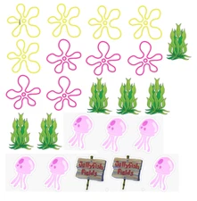 Set of 24 mixed spongebob edible images, cupcake cookie toppers, NOT PRE CUT