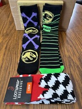 LootCrate Jurassic Park World And Dracula Socks Size 6-12 3 Pairs Of Socks