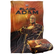 Black Adam Logo and Character Silky Touch Super Soft Throw Blanket