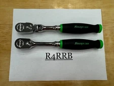 Snap-on Tools USA NEW 2PC 3/8" Drive GREEN Soft Grip Flex & Fixed Ratchet Set