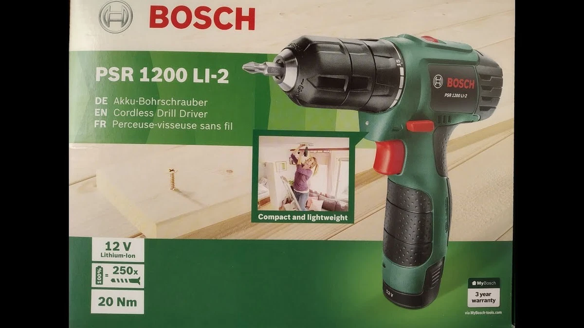 Bosch PSR 1200 LI 2 12V Cordless Drill Driver 20Nm 1.5Ah 2.5Ah
