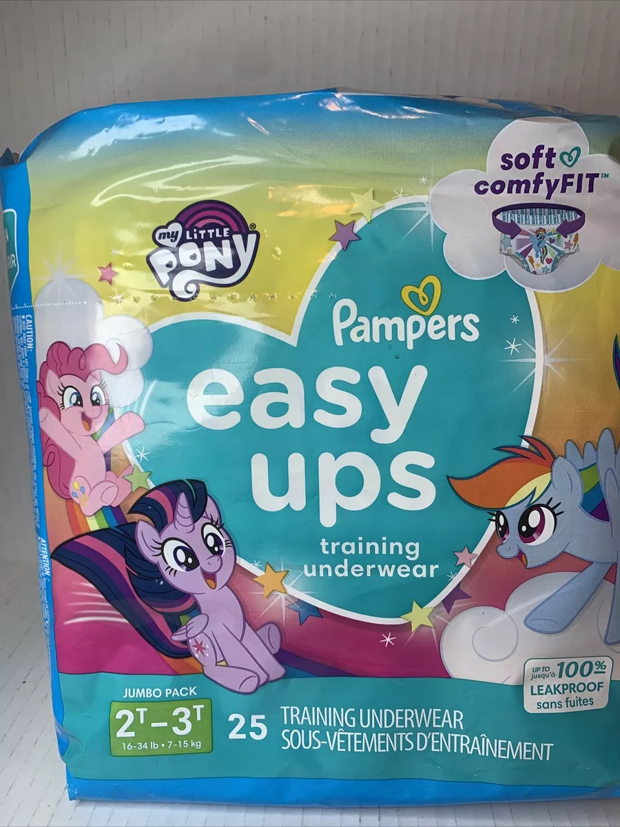 Pampers Easy Ups Training Underwear 2t-3t 25 Ct My little pony 100%leak  Proof!