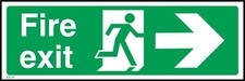 Fire Exit Right  Sign or Sticker - All Material & Size options available. (EE11)