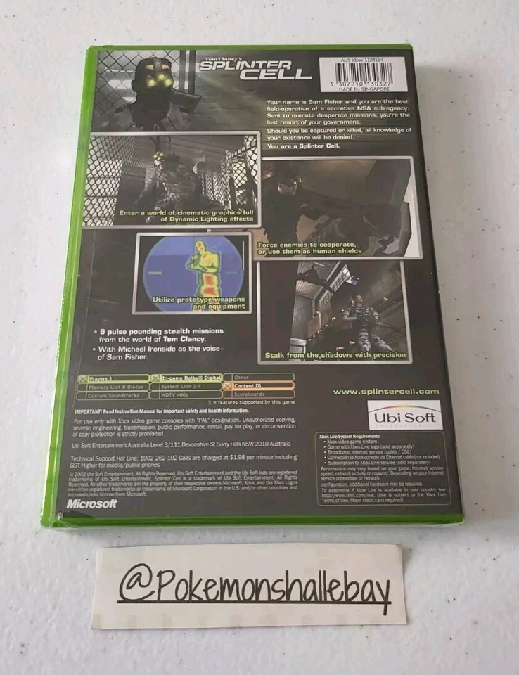 Tom Clancy's Splinter Cell - Microsoft Xbox Original *BRAND NEW/SEALED - PAL* - Image 2 of 3