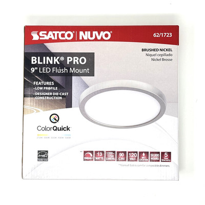 Nuvo Lighting 62574-13W Blink Pro 9'' LED Ceiling Fixture Polished Nickel